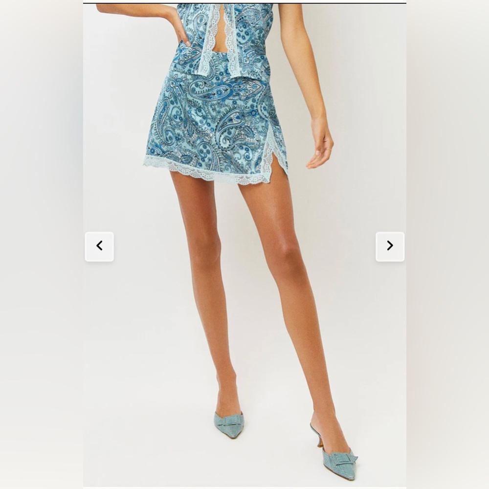 FRANKIES BIKINIS paisley satin skirt